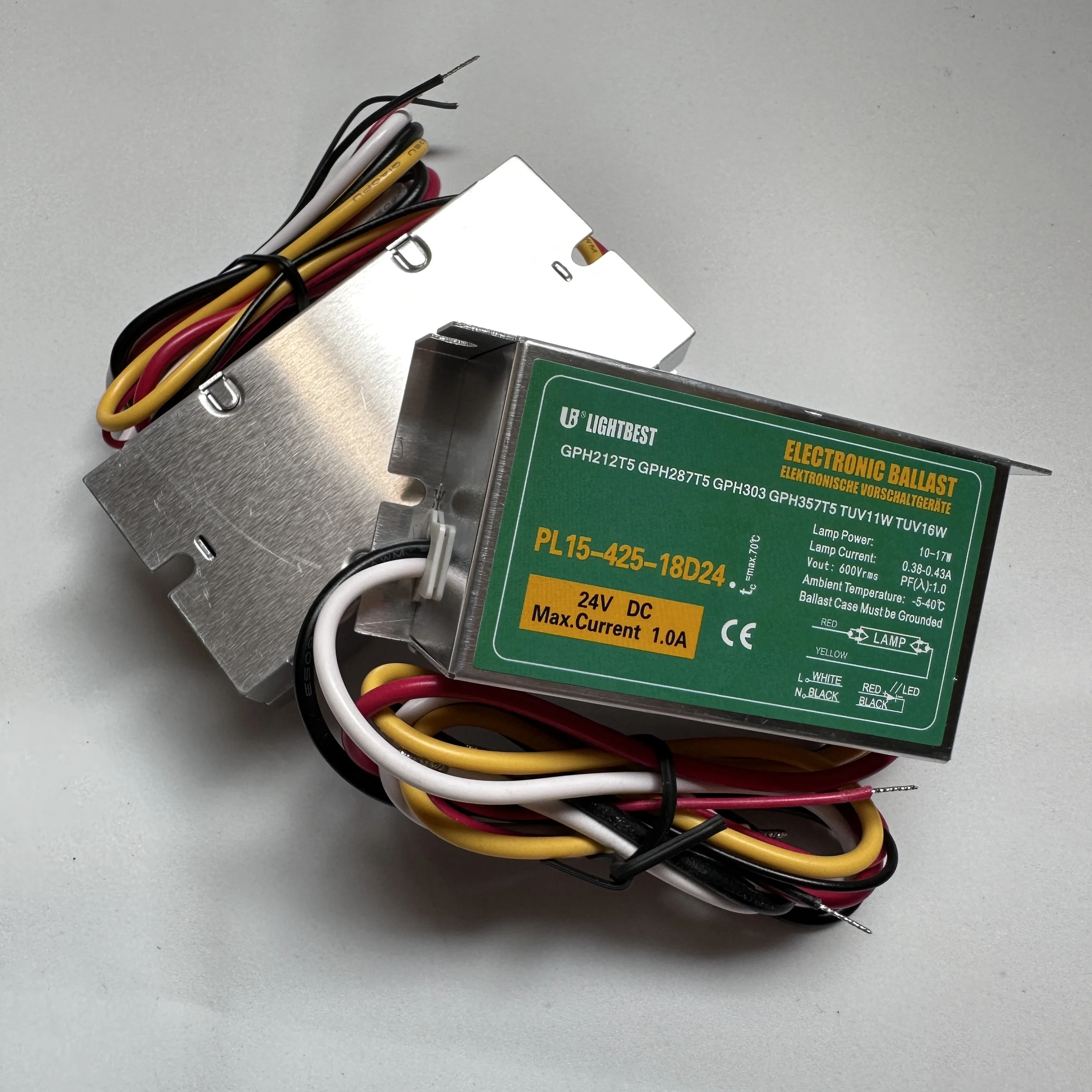 PL15-425-18D24 ultraviolet light electronic ballast factory price DC 12V 24V electronic uv ballast uv germicidal ballast 14W 18W