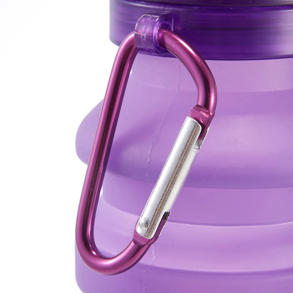 HAERS Foldable Water Bottle Reusable BPA Free Silicone Collapsible Water Bottle For Travel Gym Camping Hike