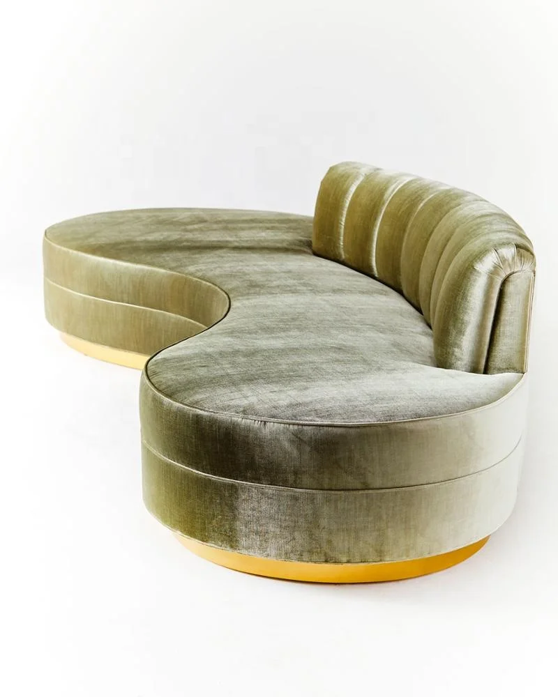 Modern design semi circle fabric living room sofa furniture half moon round velvet sectional sofas