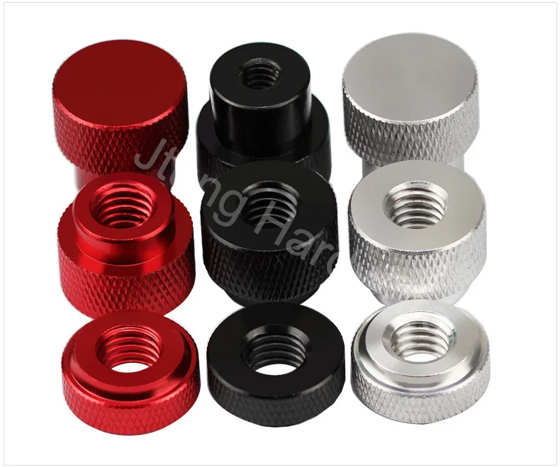 1/4 3/8 Inch Blind Through Hole Aluminium Knurled Female Knob Thumb Nuts Fasteners