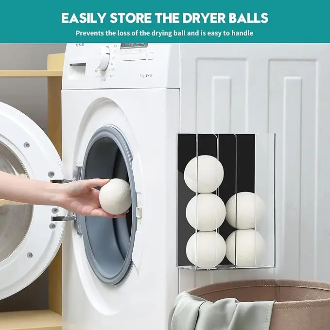 Acrylic Magnetic Dryer Sheet Holder Transparent Storage Laundry Organization for Dryer Balls