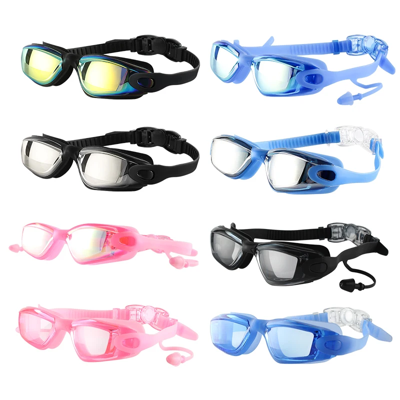 Chinese factory OEM logocolor fashion Swimming one piece silicone frame glasses swim goggles for adult factory direct sale price
