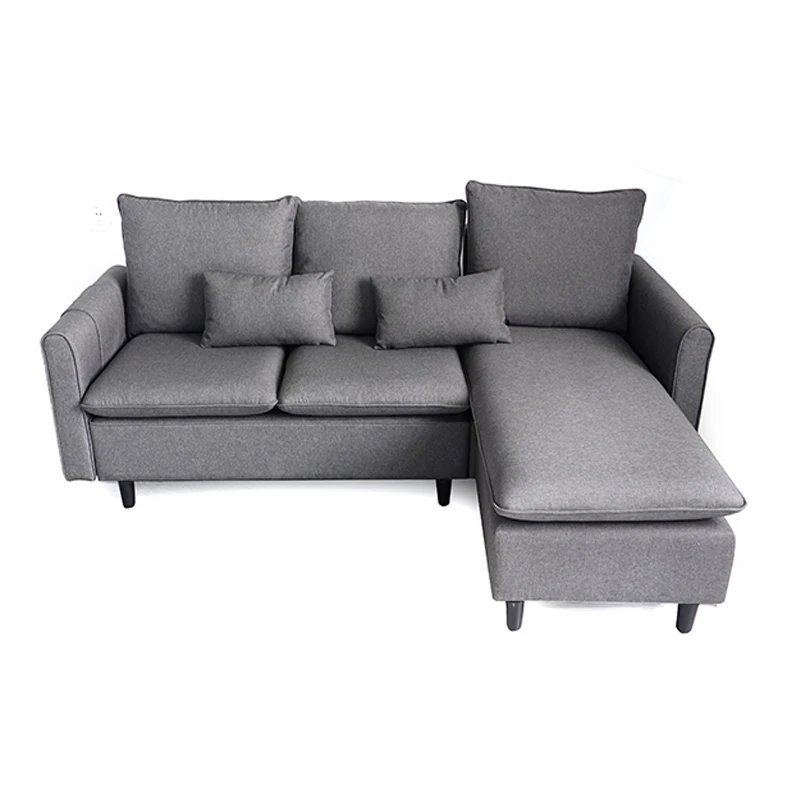 Living Room Furniture Luxury 4 Seater Grey Linen Cheap Sofa Bed Fabric L Shape Modern Sectional Sofas
