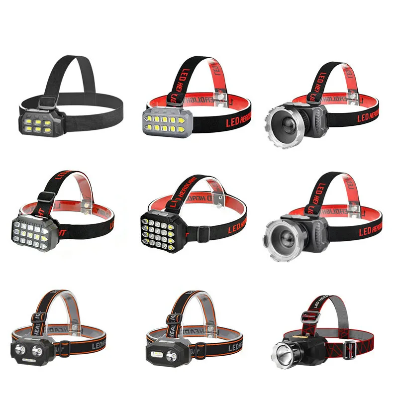 High Power Portable Outdoor Hunting Hiking Waterproof Emergency Cob Work Lights USB Rechargeable Led Head Lamp Torch Headlamp