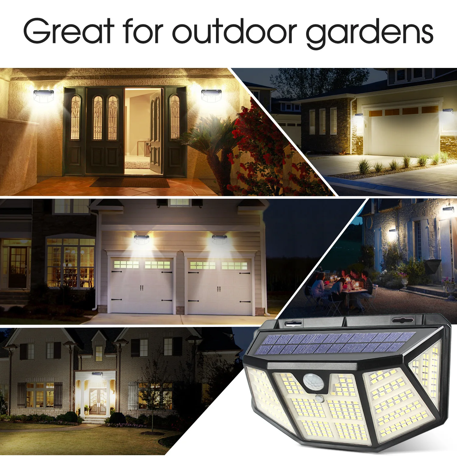 Simple Solar Wall Light Wireless Solar Motion Sensor Security Lights with 3 Optional Mode