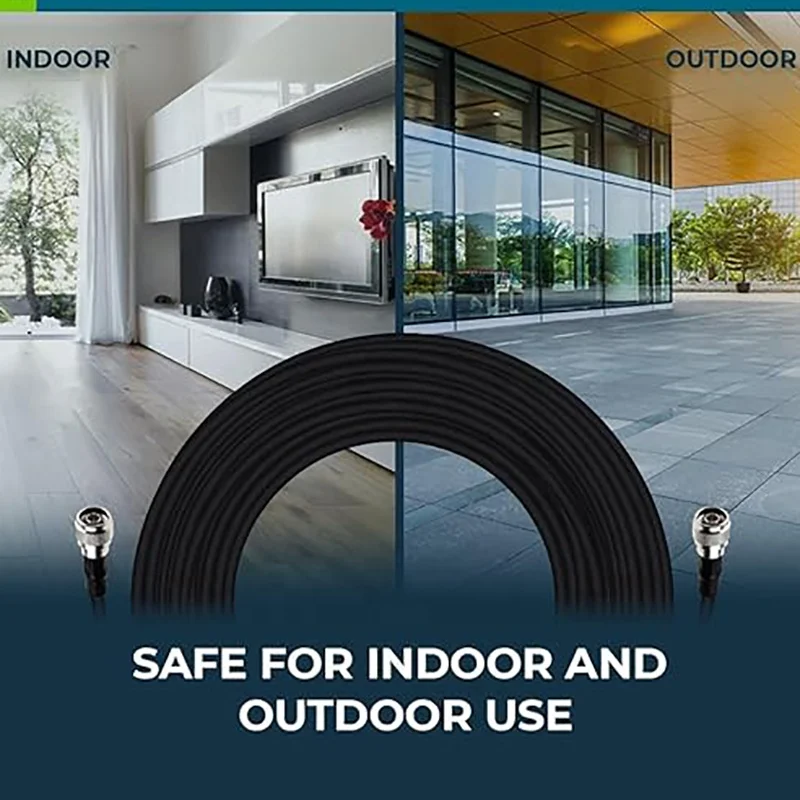 Heavy Duty Ultra Low Loss Coax Cable 50ohm UHF Male for LMR400 Cable Black