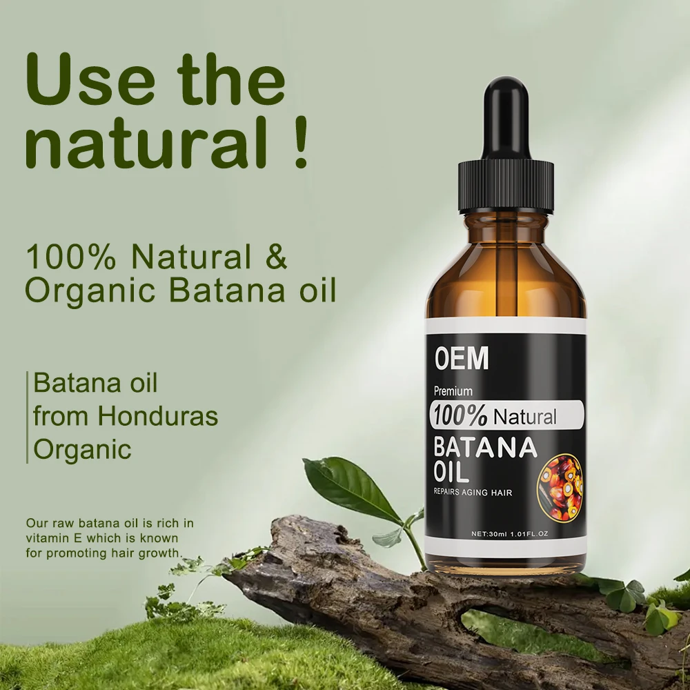 Batana Oil For Hair Growth Private Label Honduras Organic Essential Oil In Bulk Stimulate Scalp Hair Follicles DHT Blocker Serum
