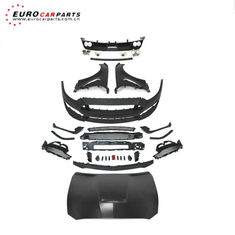 Gt350 eurocar style 2015-2017year PP material body kit Gt350 front bumper rear diffuser hood and wing