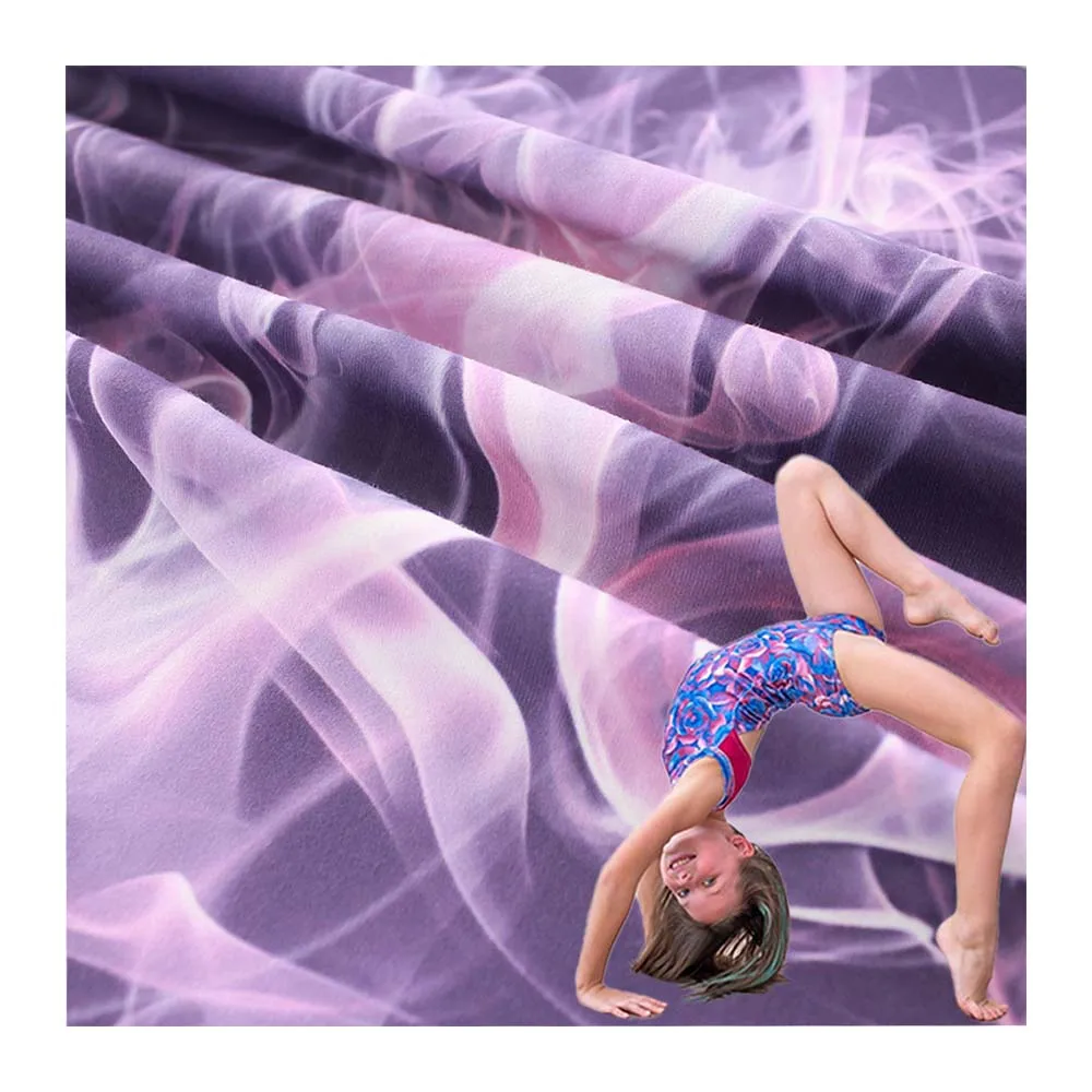 Wingtex Polyamide Elastane Fabric Tie Dye Effect Dty Printed Spandex 4 Way Strech Fabric for Dance