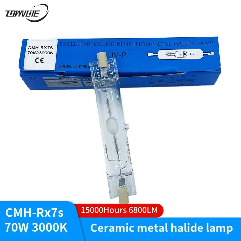 Imported raw materials have a long life R7S 70W 118MM 3000K yellow light long life 15000H ceramic metal halide lamp