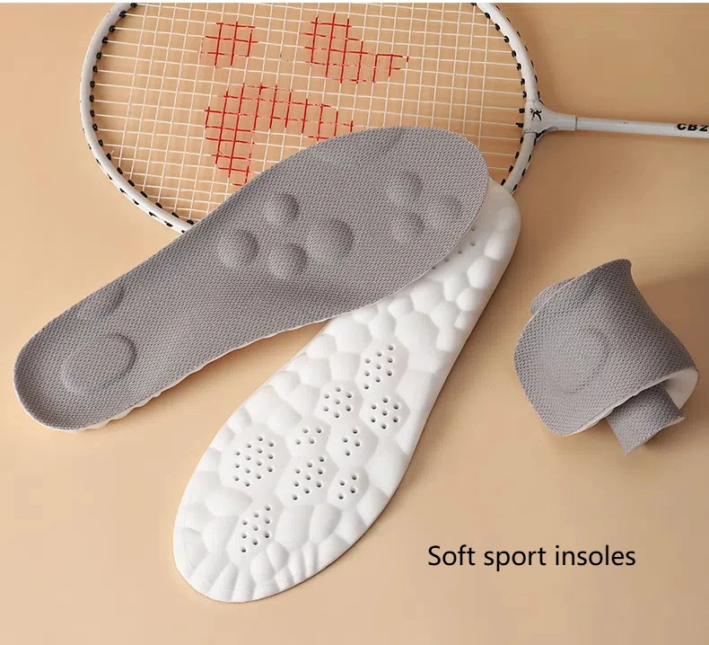 Sports insole boys women step on shit feeling PU anti-bacterial anti-odor breathable high elastic shock absorbent casual insoles