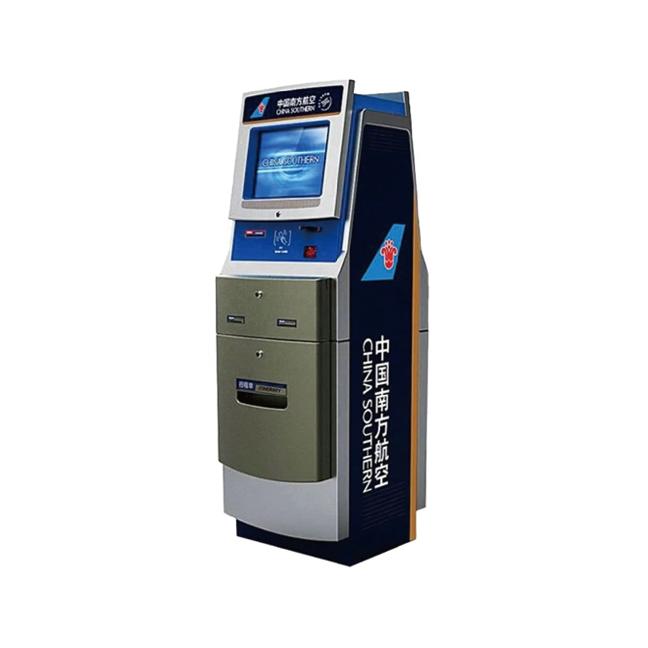 Touch Screen Self Service Terminal Ticket Buying Kiosk with Ticket Printing for Airport Bus Station Railway Station