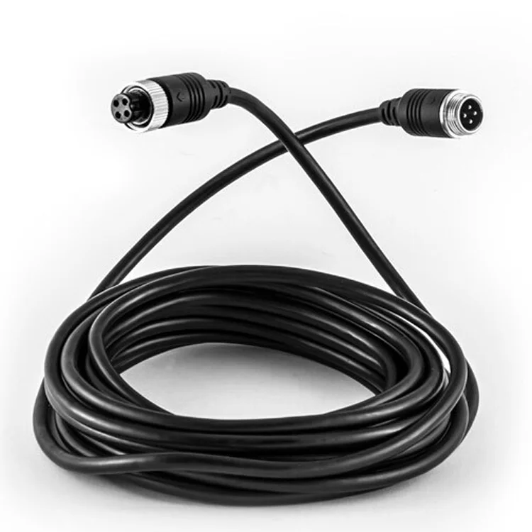 Backup Camera Cable 4pin Video Power Aviation Extension Av Cable Rearview Parking Monitor Cctv System Waterproof Shock Proof 15m