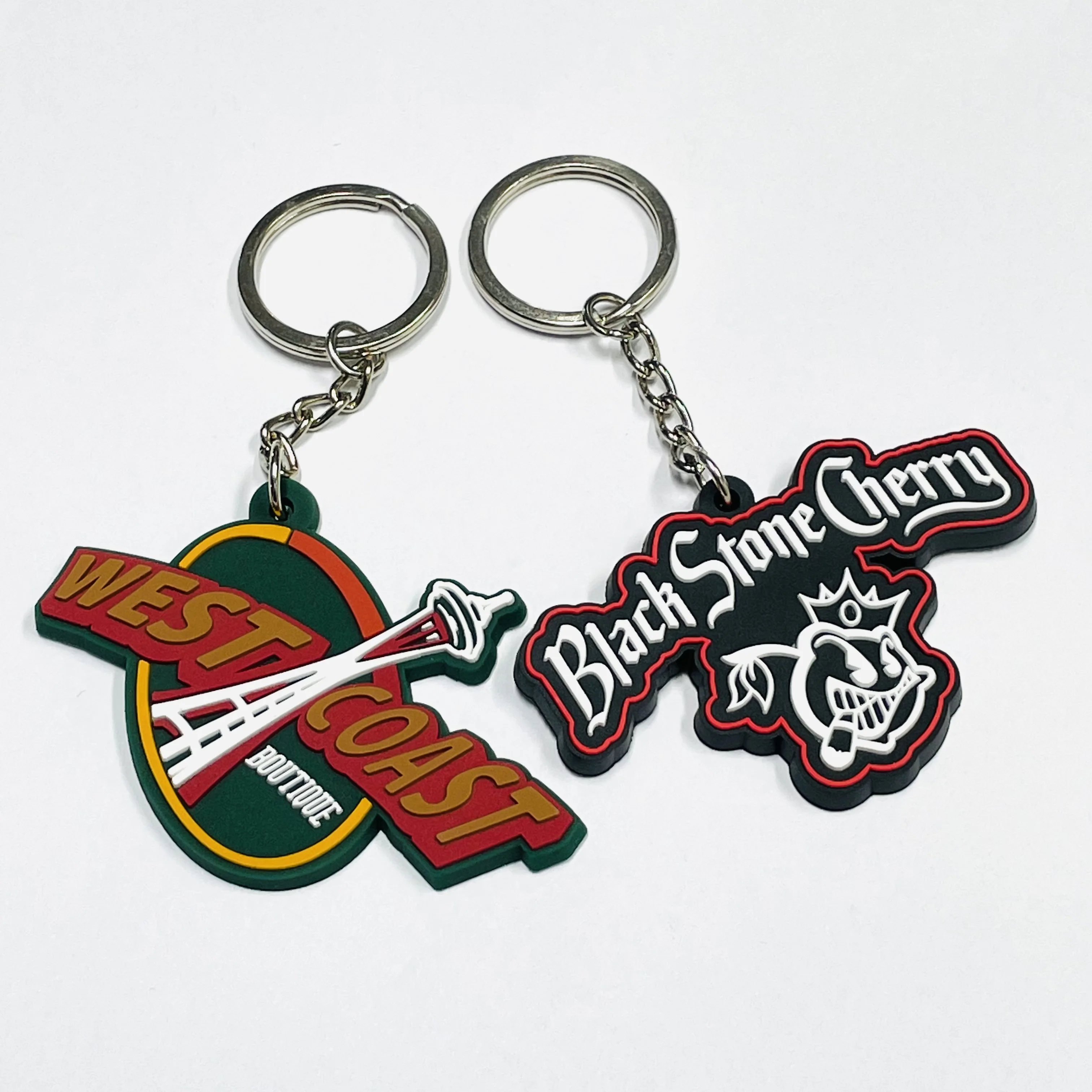 Wholesale personalized promotional logo 2D 3D soft rubber pvc key ring custom logo letter keychain for gift