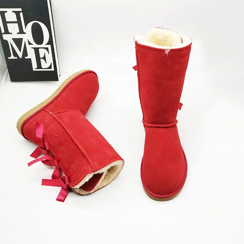 
Hot sale long thigh high flat tall winter genuine leather fur lining boots for girls and women 