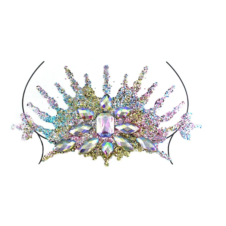 Wholesale Glitter Tattoos Stickers Acrylic Non Hotfix Crystals Face Decoration Diamond Art Body Tattoo Chest Rhinestone Stickers