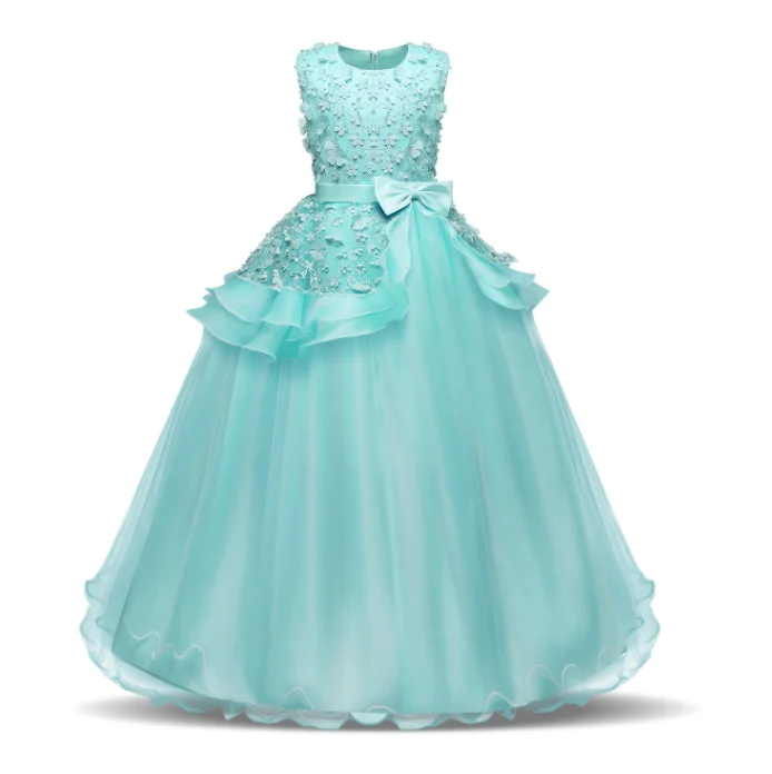 Детское вечернее платье, кружевное платье принцессы для выступления на сцене, 8 цветов, 2020