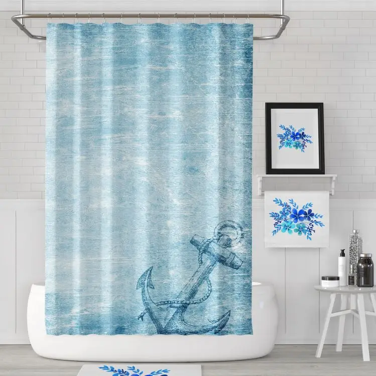 New design OEM bath set waterproof bathroom deco shower curtains