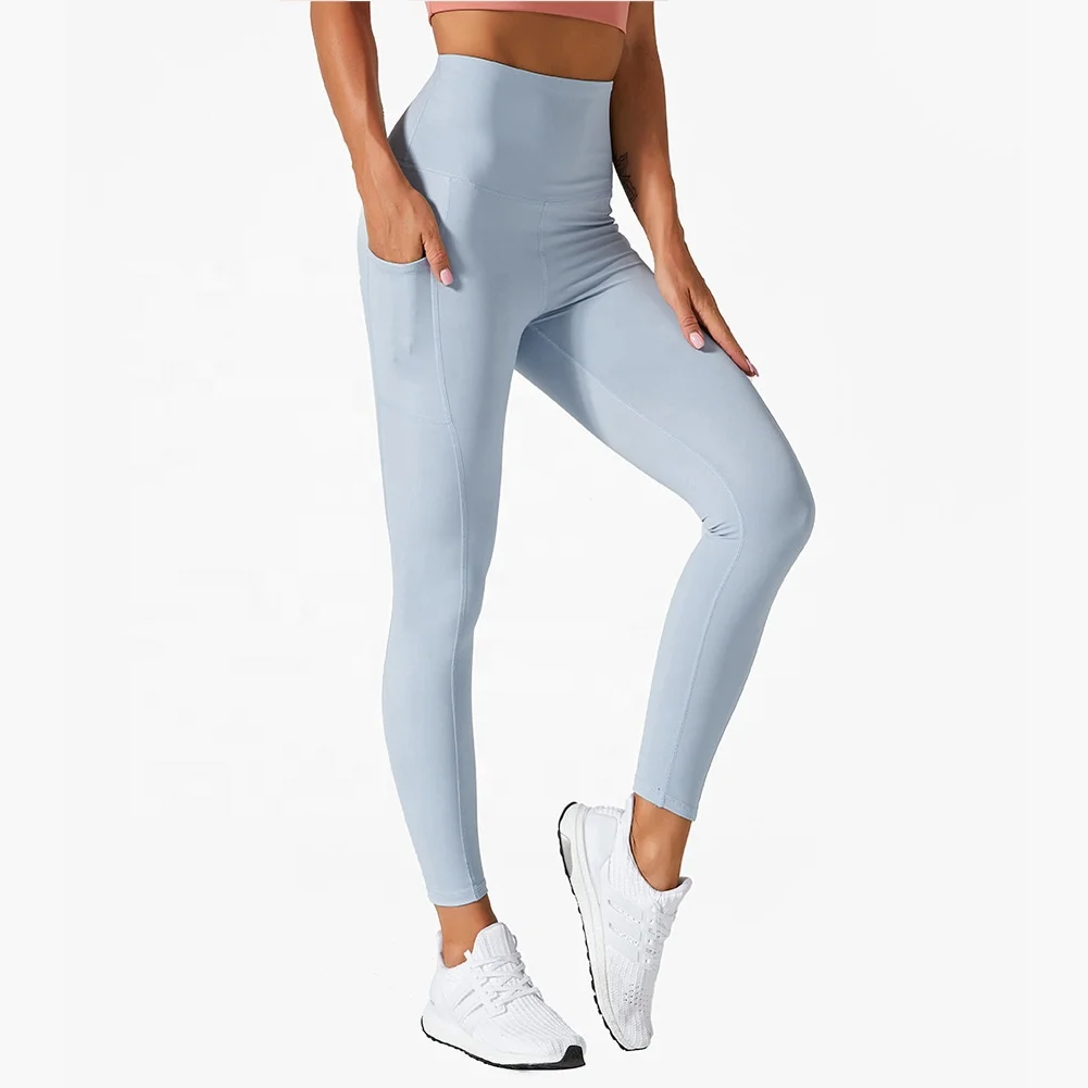7023 Wholesale Leggins Gym Women Nylon Spandex Pants Fitness Legging Femininas Yoga Leggings With Pocket