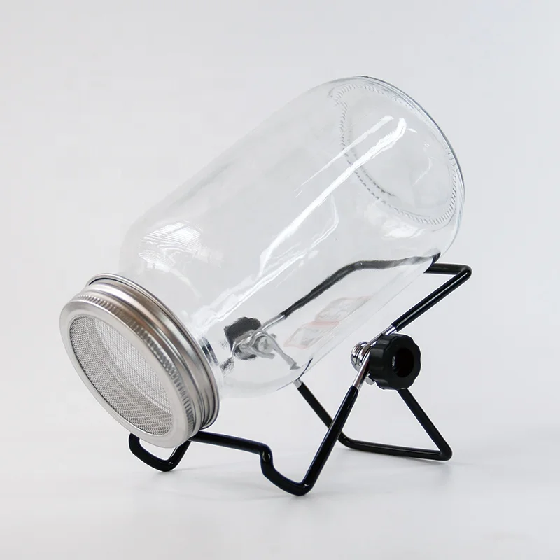 Seed Sprouting Jar Germination Kit Accessories Sprout Lids for Wide Mouth Mason Jar with Stands and Blackout Sleeves