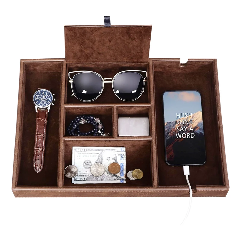 Легкий кожаный поднос для мужчин на заказ