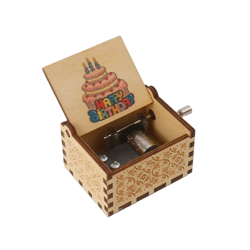 Popular high-quality Wedding Valentine Christmas Birthday Clockwork Musical Gift Wooden Music Box
