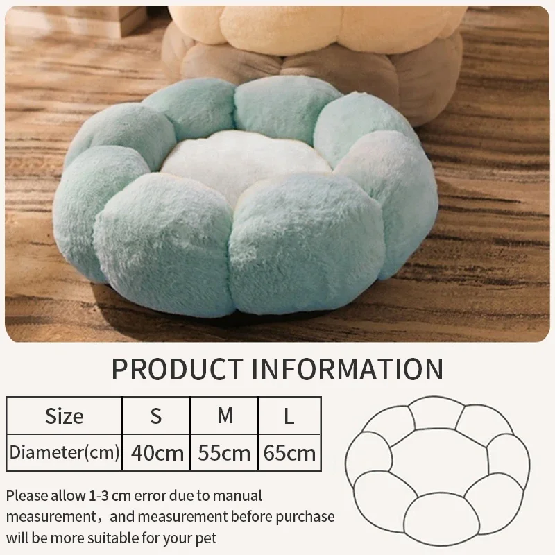 Cat Bed Mats Soft Plush Flower Shaped Kitten Cat Puppy Dog Bed Mat Pet Sleeping Blanket Pad Washable Cozy Sofa Pet Supplies