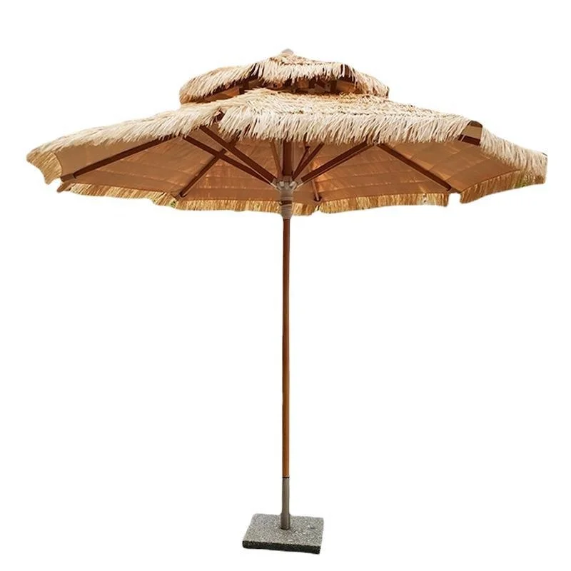 special sweet design beach bali hotel swimming pool big size square round Roma Banana imitation straw umbrella