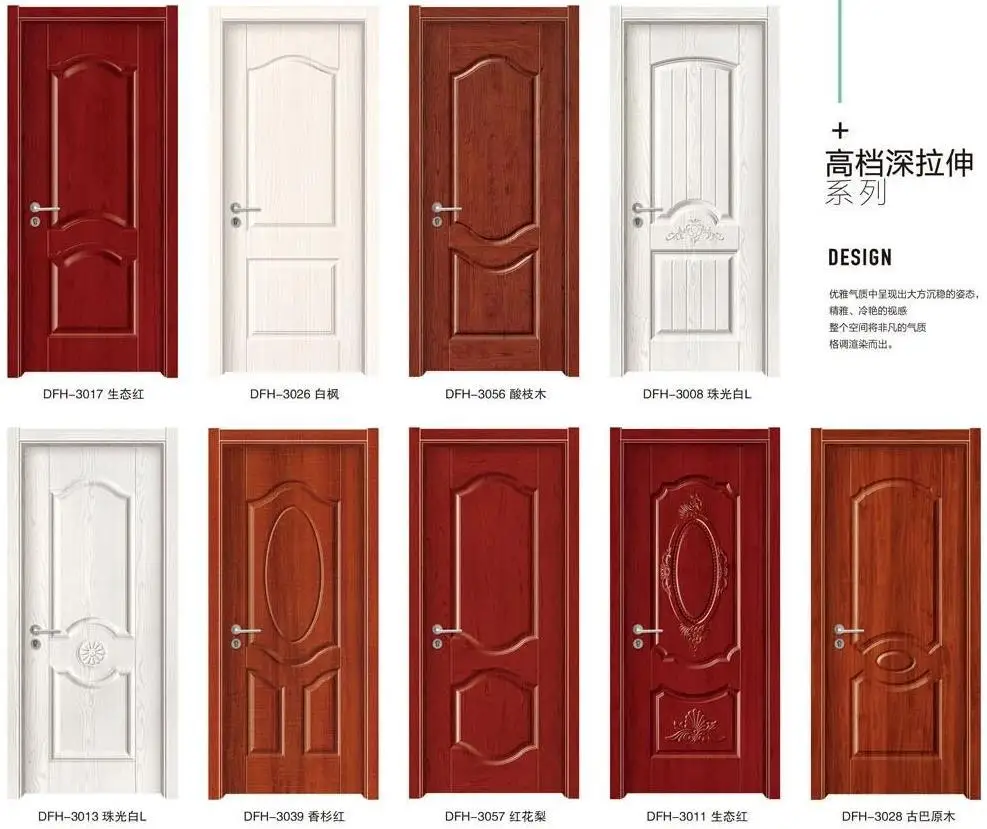 China wooden Door Factory Price Wholesale Waterproof Series Solid Spray Painted Door for Houses