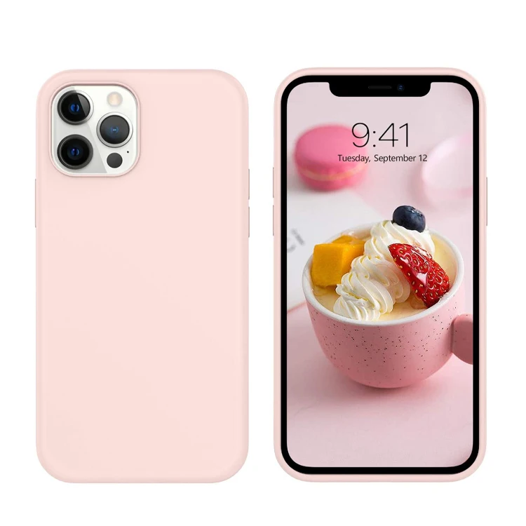 For iPhone 12 Rubber Cover Luxury Microfiber Rubber Liquid Silicone Phone Case For iPhone 11 12 Mini Pro Max Matte Silicone Case