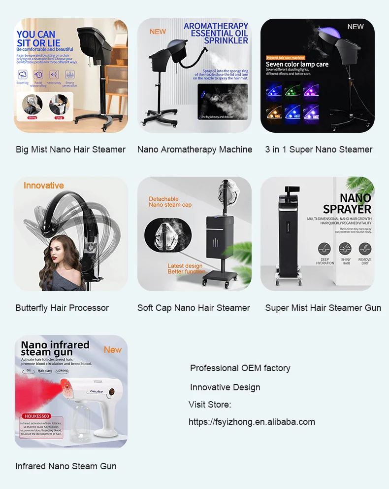 Family Photo for 12 hot Items recommendation Professional Nano Micromist Hair Steamer Machine Hair Steamer Gun