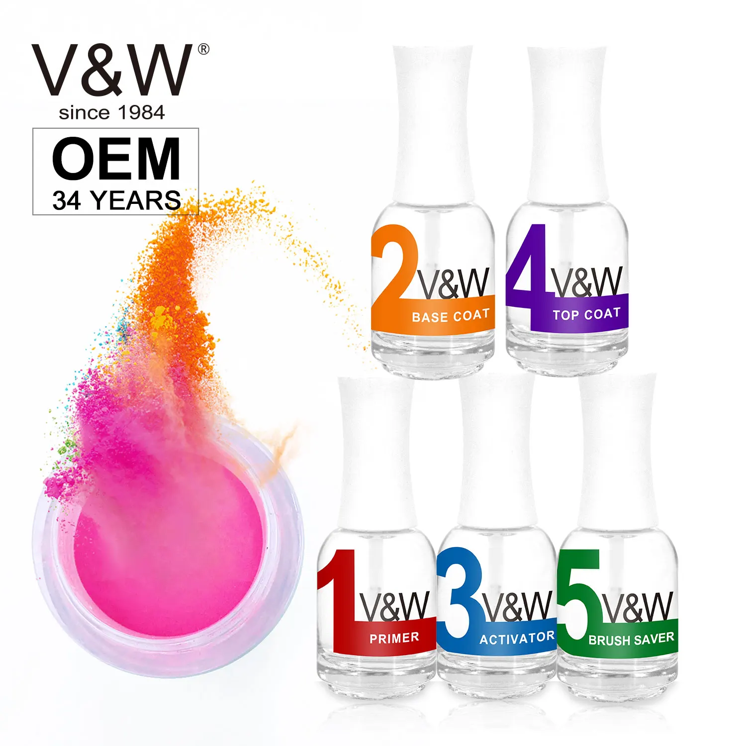 China VW Best quality Nail Color Dipping Acrylic Powder Nail System 1000colors starter kit dip powder