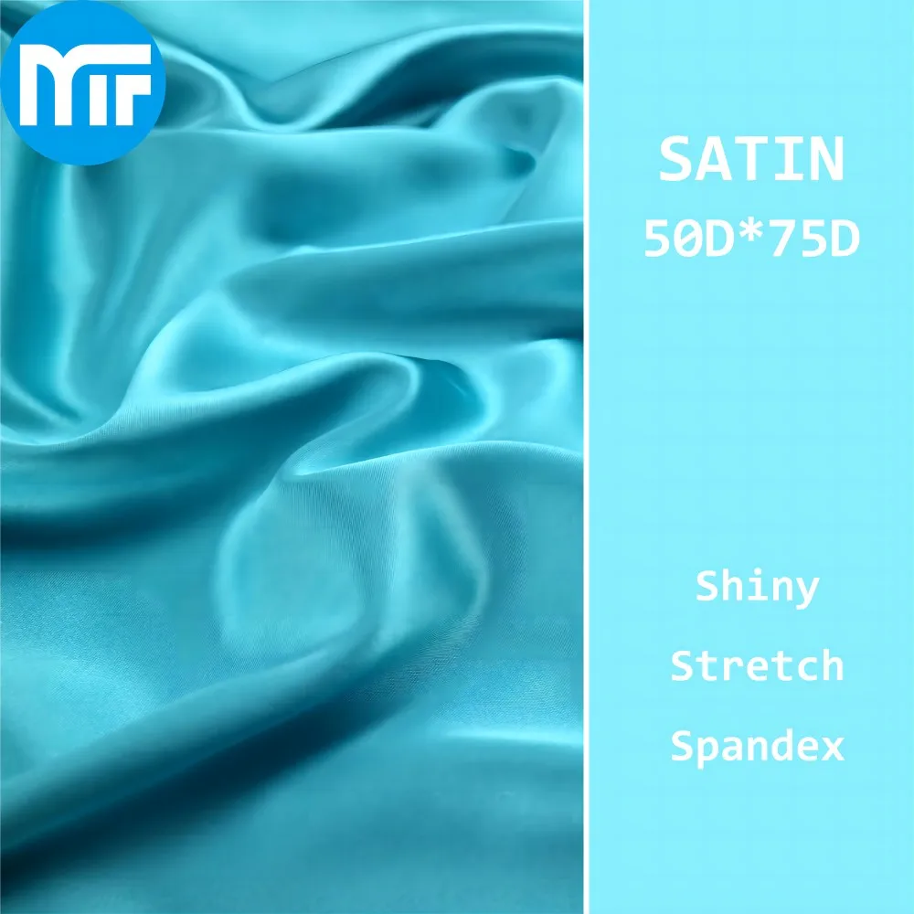 Factory Cheap Price 100% Polyester Pure Color Shiny Stretch Satin Fabric Spandex Simulated Silk Satin Fabric For Clothing Dress