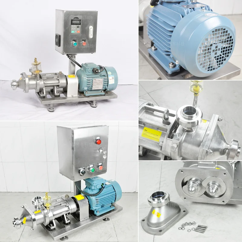 Food grade electric motor stainless steel double twin screw pump for glue gel chocolate cream transfer pump