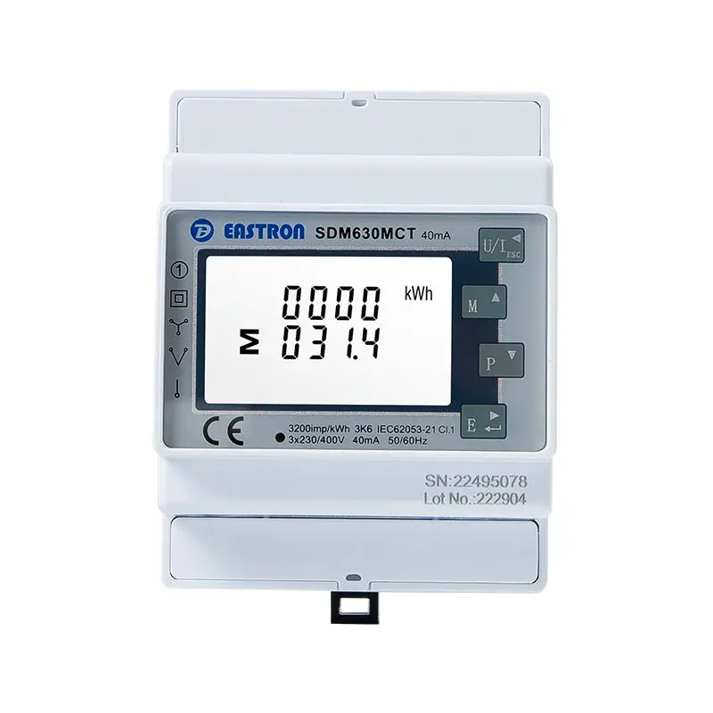 Growatt Eastron Smart Meter Price SDM630MCT-40mA 3 CT RCM 40mA Din Rail 3 Phase Multi-function Solar PV /Zero Export Meter