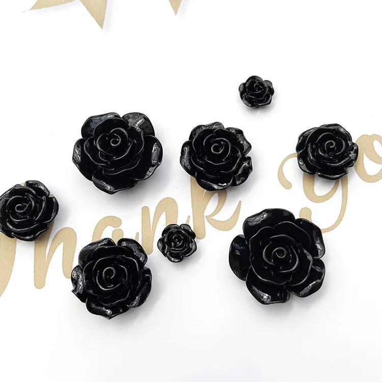 hot selling black retro Baroque flower decoration accessories angel charm DIY resin craft flowers