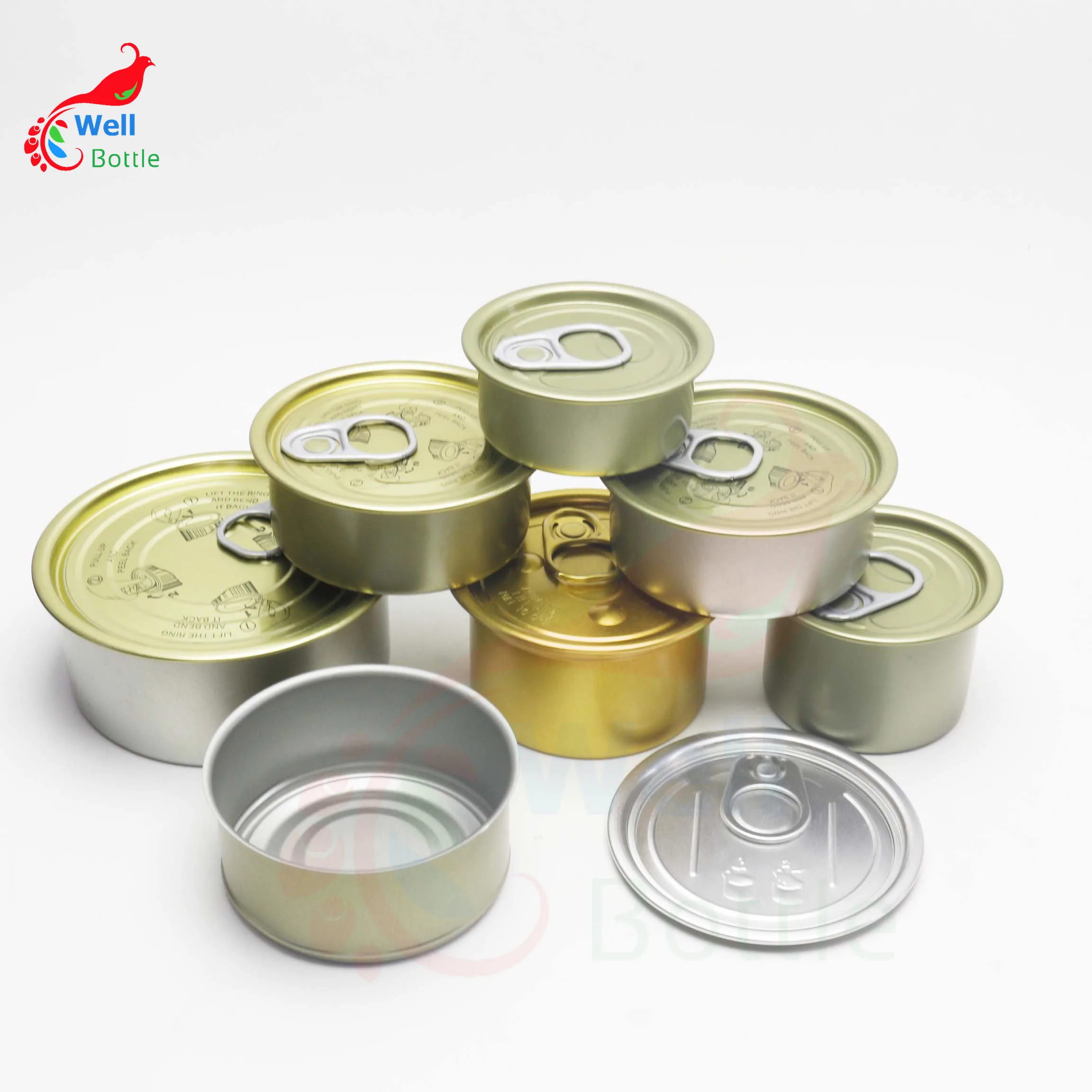 100ml Press It In Tuna Cans Self Seal Tins With Black Lids Bulk Small Tin Ring Pull Can TC-125AN