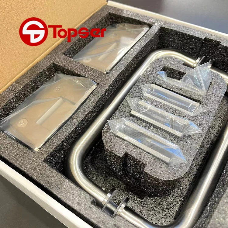 Factory Price CRL Square Solid Brass 90 Degree Wall Mount Shower Door Hinges Clamps and Glass Door Pull Handle Set