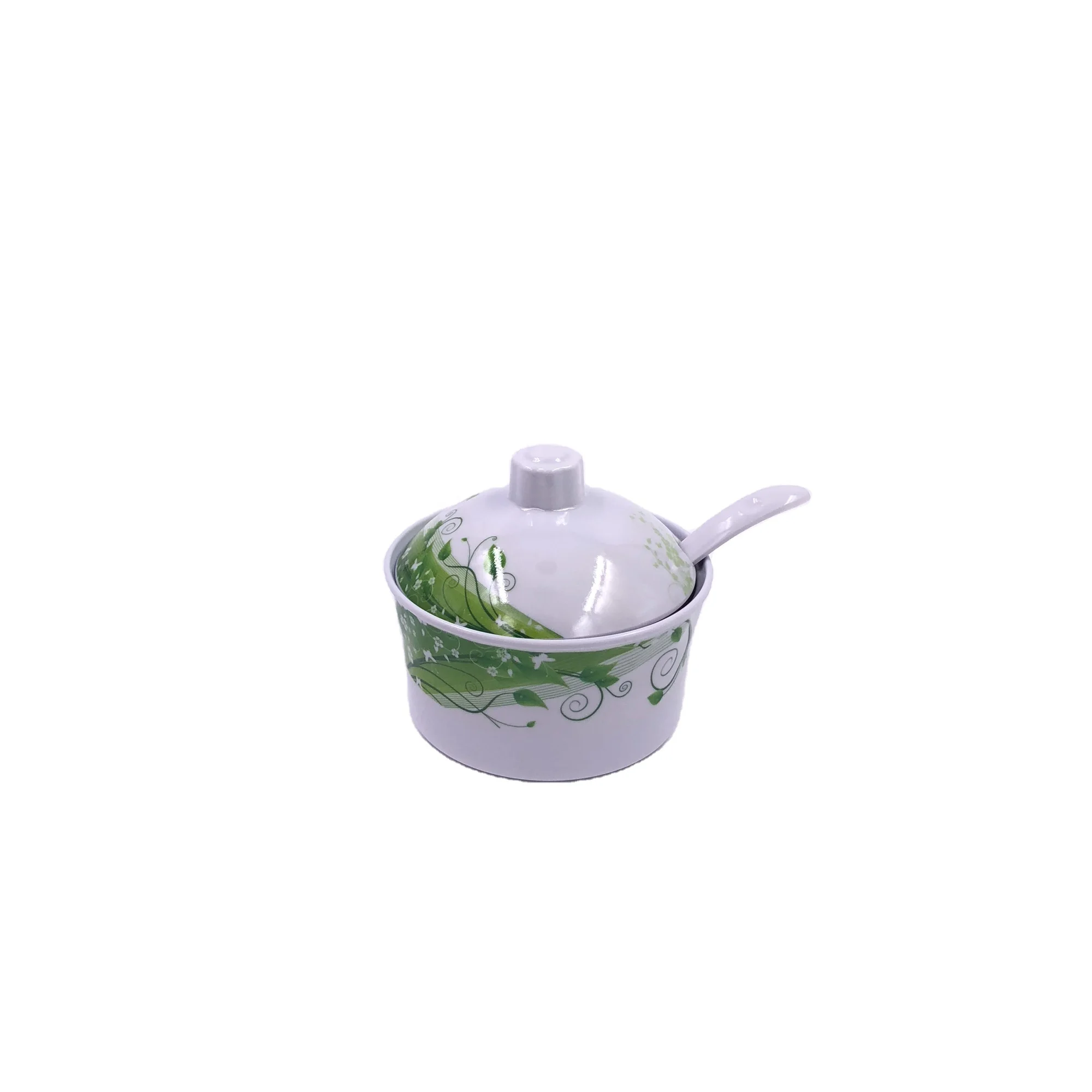 
Eco-Friendly custom design unbreakable melamine sugar pot with lid 
