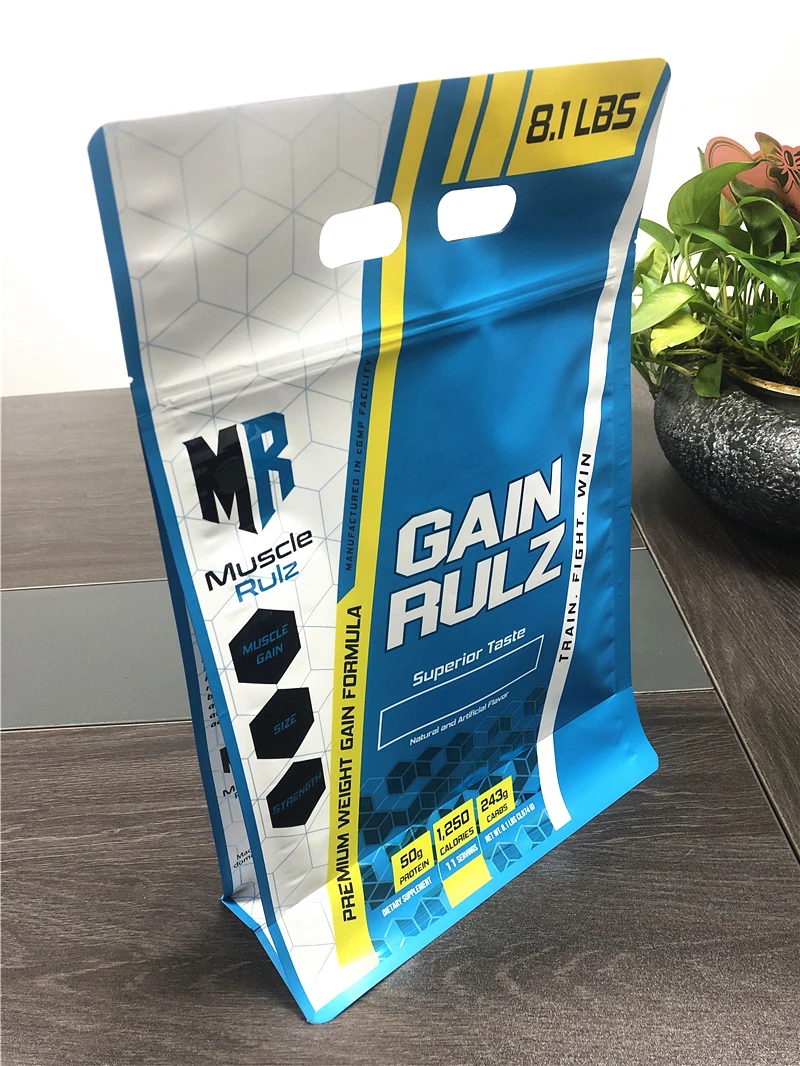 Wholesale waterproof aluminum foil whey protein powder packaging bag ziplock packaging bag for whey protein powder