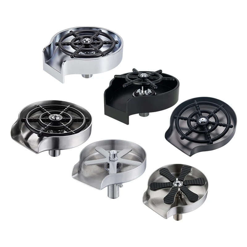 Wine bottle cleaner high pressure silicone plastic stainless steel automatic rinser glass cup washer for sink kitchen bar hotel