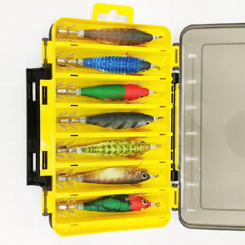 In  Stock 14 Compartments Fishing Tackle Lure Case Egi Squid Jig Minnows Bait Reversible Double Sided Fishing Lure Tackle Box