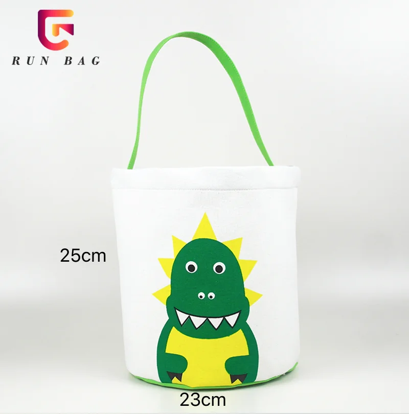 2020 Wholesale Egg And Candy Basket For Kids Canvas Unicorn Easter Basket