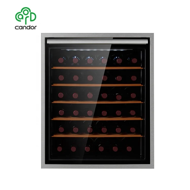 Wall Mounted 36 Bottles Wine Fridge Refrigeration Compressor Build in Wine Cooler Home Appliance