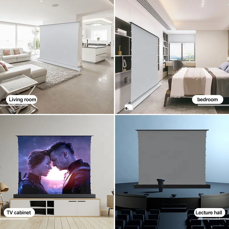 [OEM+CBSP]120' floor rising projection screen alr ust motorized projector screen lifting high contrast laser projector screen