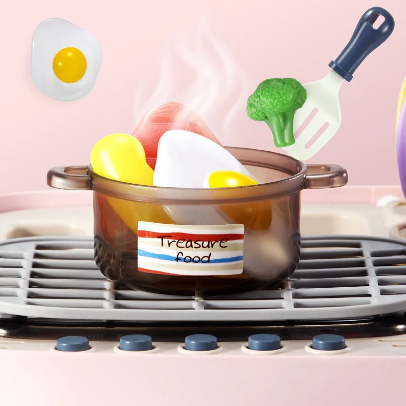 Cooking For Kids Pretend Children Mini Kitchen  Toys Sets Real Food Model Toys Convenient Carry Happy Kitchen Children Toys