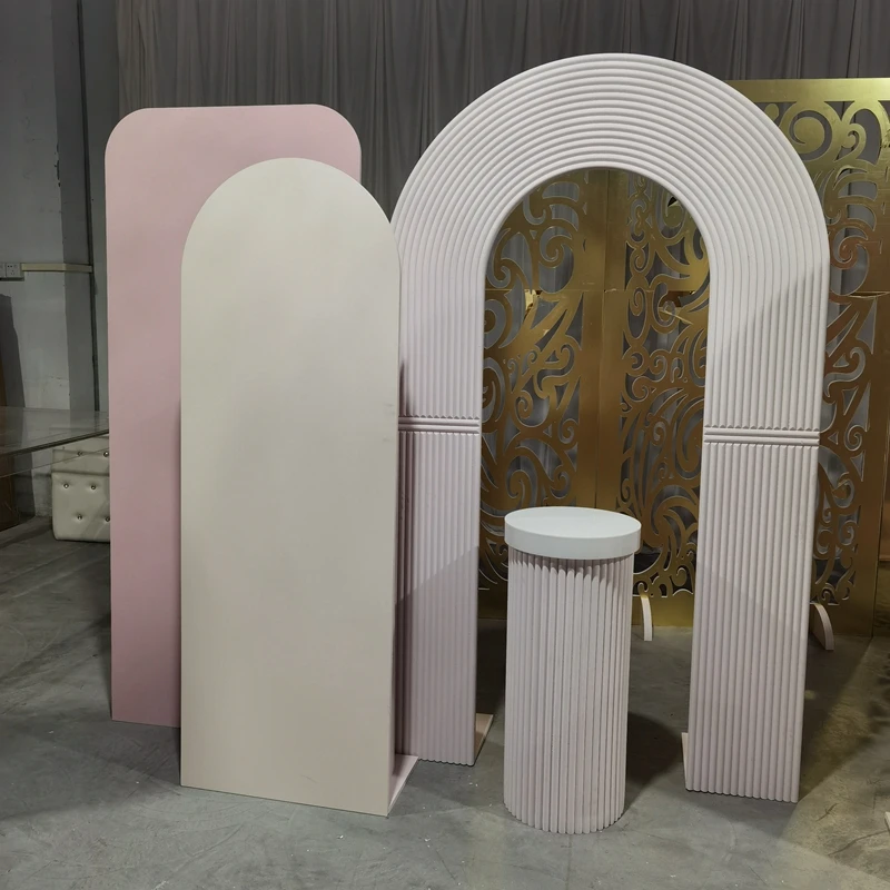 Happy Sweet 3D Wedding Arch BJ240028-44 baby pink Acrylic Layers Backdrop Birthday Background with butterfly