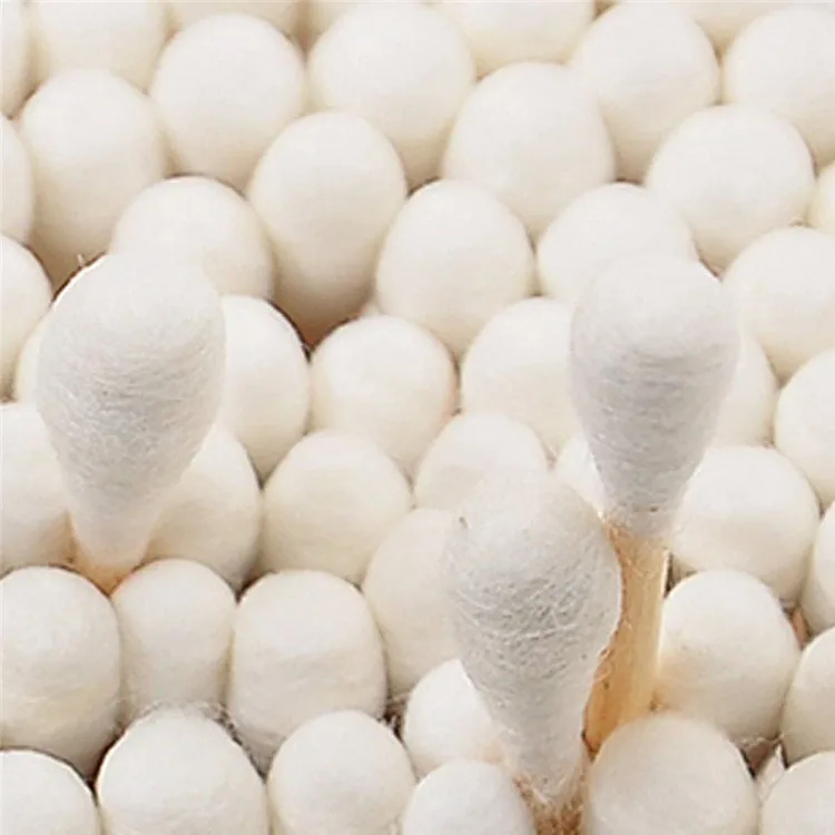 Sterile Point Tip Disposable Ear Pick Wooden Bamboo Cotton Sticks Buds Swab Applicators