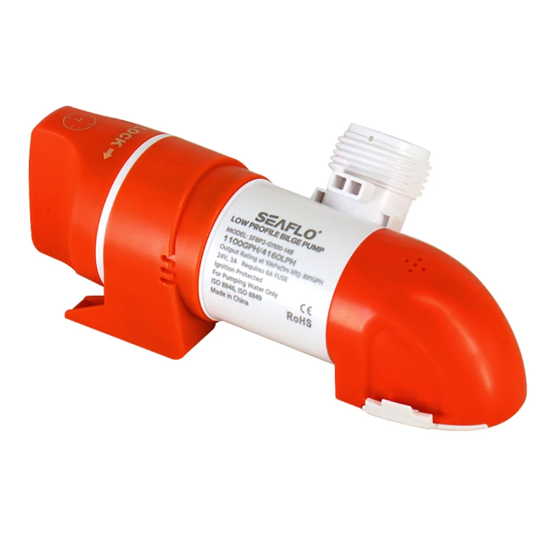 
Marine yacht narrow horizontal automatic bilge pump drainage pump submersible pump DC 12v24v 