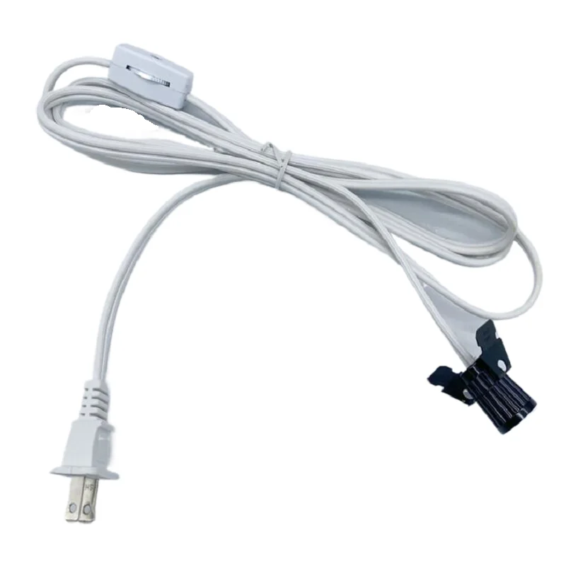 6ft 1.8meter American standard two plug with gear switch E12 butterfly clip lamp holder 2PIN power cord lighting fixture wire
